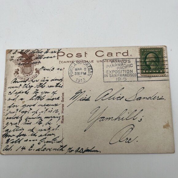 Vintage 1912 Postcard Portland Oregon 1 Cent Stamp Postmark Seeing Stars Illness - Picture 4 of 5